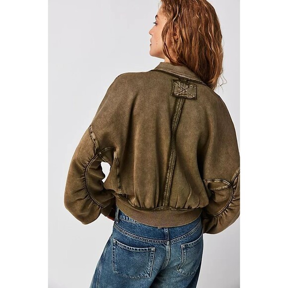 Free People We The Free Good For You Bomber Jacket Top Oversized XL NEW 283823 - Picture 3 of 8
